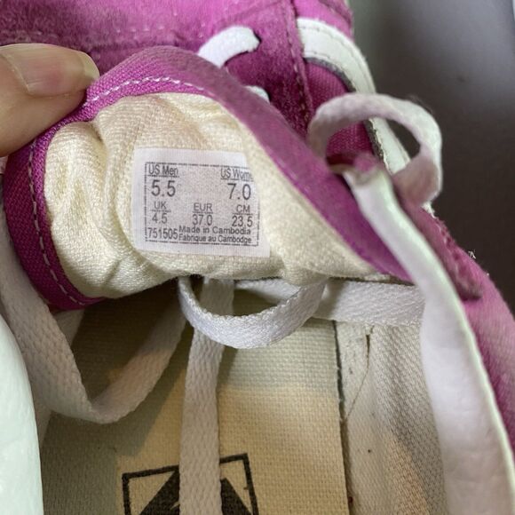 VANS Old Skool Sneakers Suede Canvas Low Sk8 Skater Shoes Womens 7 Fuchsia Pink - Picture 7 of 12